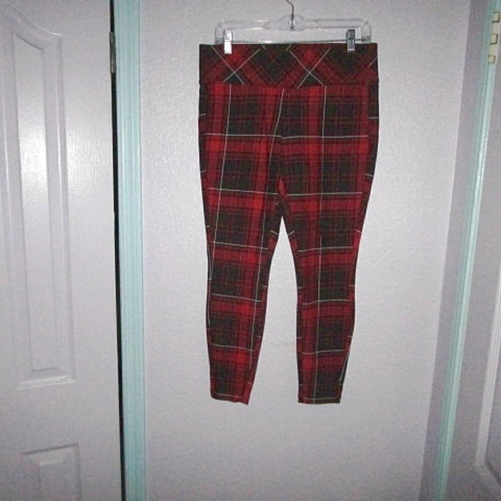 Torrid Pixie Ponte Pants Size L 00 Pockets Pull On Crop Tartan Rockabilly Retro